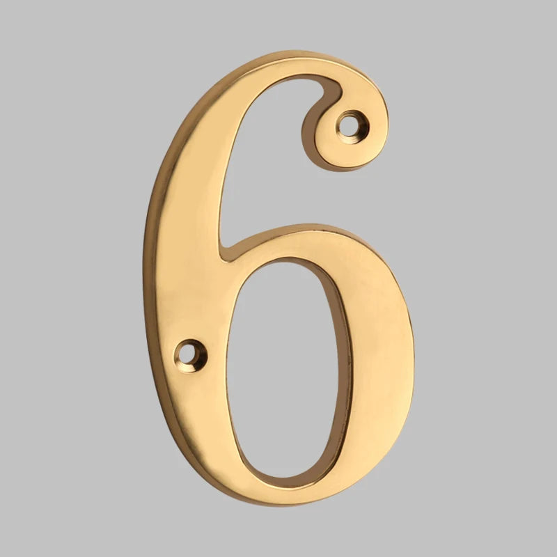 Traditional house door numbers made of solid brass