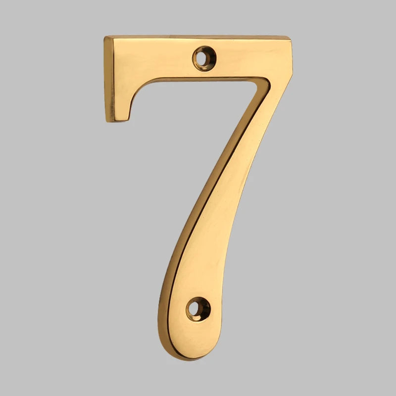 Traditional house door numbers made of solid brass