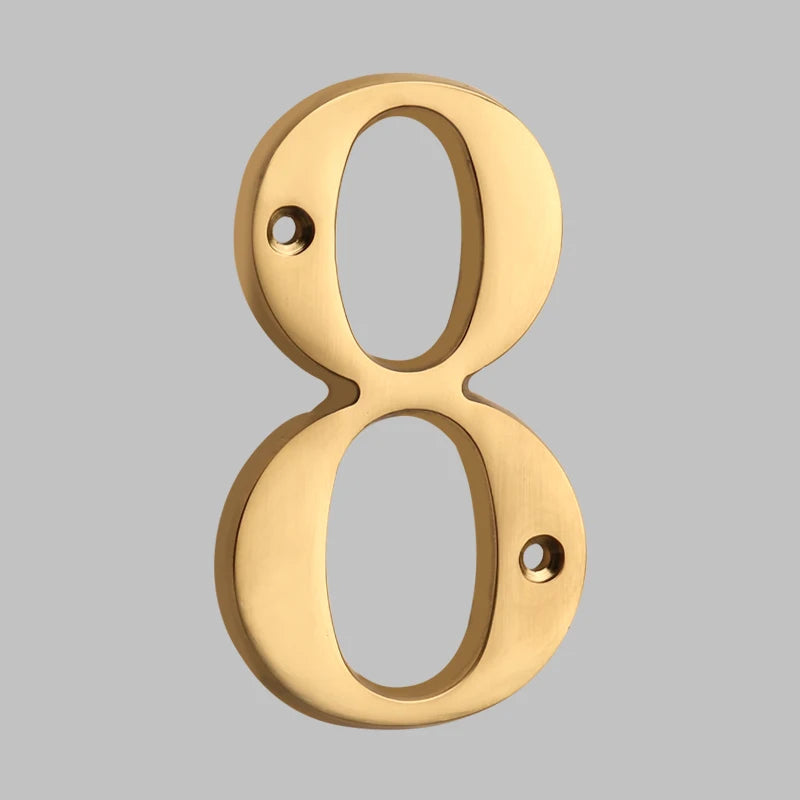 Traditional house door numbers made of solid brass