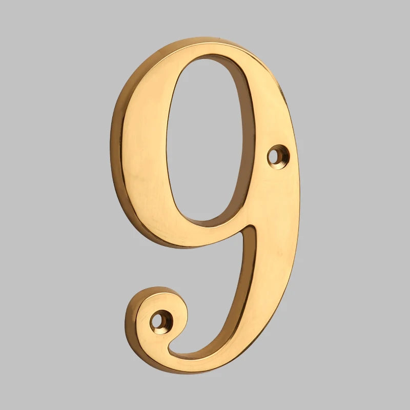 Traditional house door numbers made of solid brass