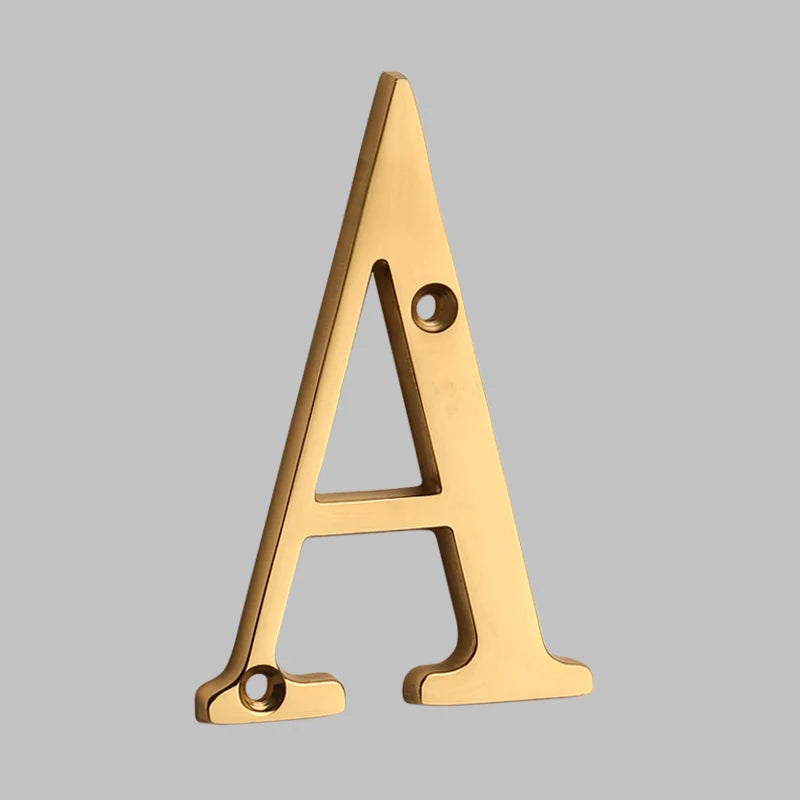 Traditional house door numbers made of solid brass