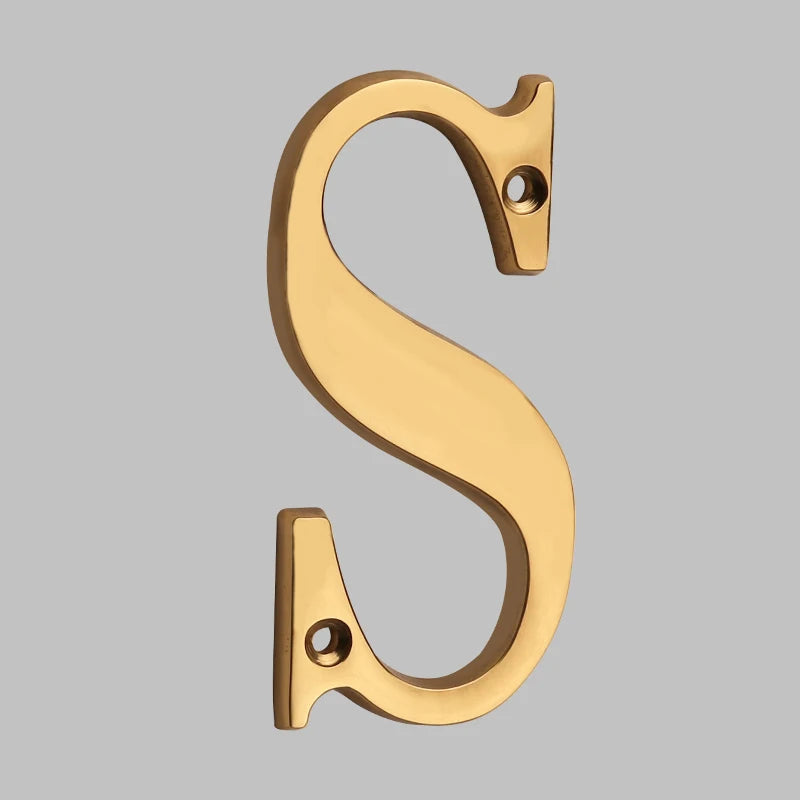 Traditional house door numbers made of solid brass