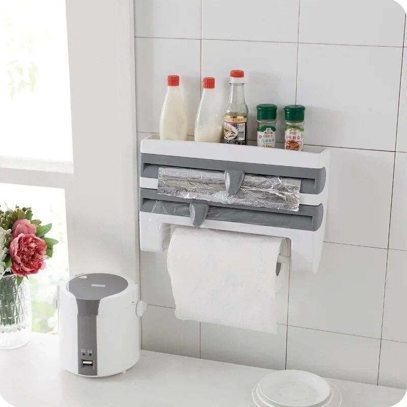 WrapHub - Praktischer Dispenser - Frischhaltefolie und Küchenpapier - Platzersparnis | Brehn