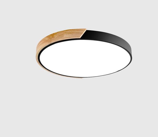 Minimalistische Runde LED Deckenleuchte mit Holzdekor – Modernes Design, Dimmbar | Brehn