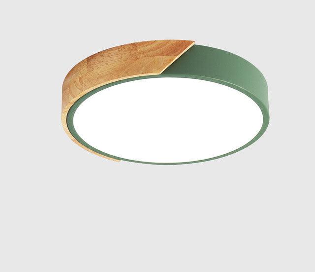 Minimalistische Runde LED Deckenleuchte mit Holzdekor – Modernes Design, Dimmbar | Brehn
