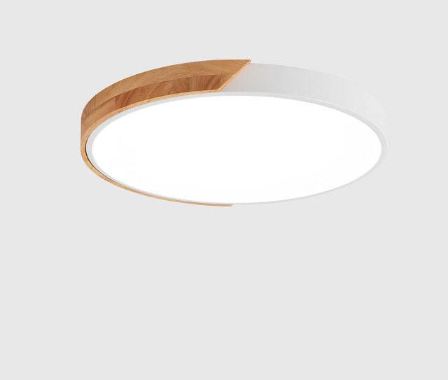 Minimalistische Runde LED Deckenleuchte mit Holzdekor – Modernes Design, Dimmbar | Brehn