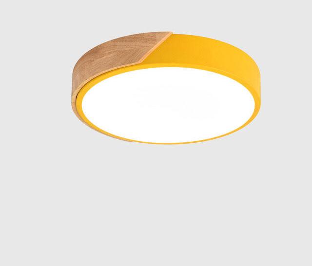 Minimalistische Runde LED Deckenleuchte mit Holzdekor – Modernes Design, Dimmbar | Brehn