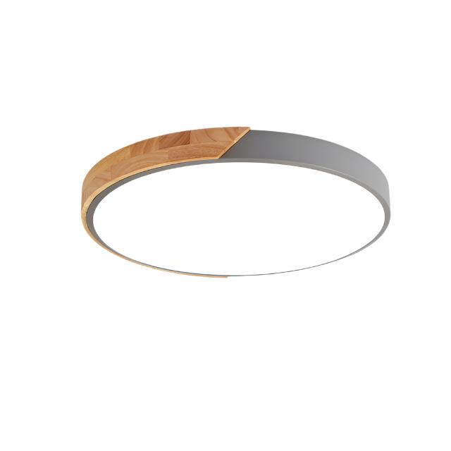 Minimalistische Runde LED Deckenleuchte mit Holzdekor – Modernes Design, Dimmbar | Brehn