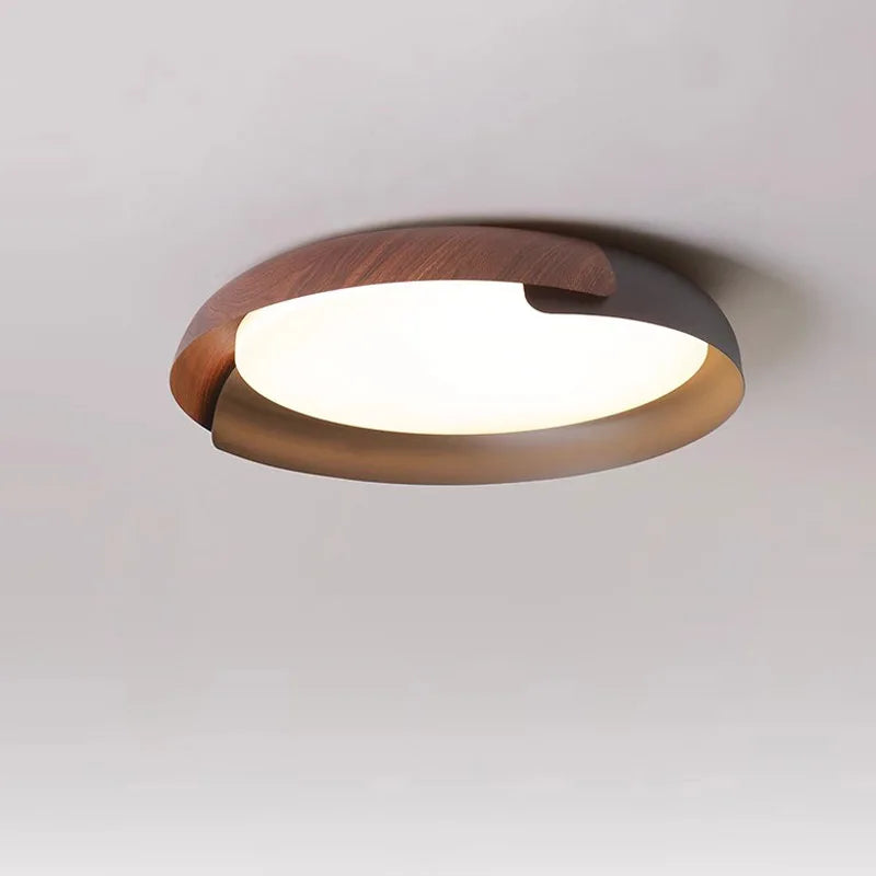 Moderne Deckenleuchte mit Holzmuster – Stilvolle LED Beleuchtung für Wohnzimmer | Brehn