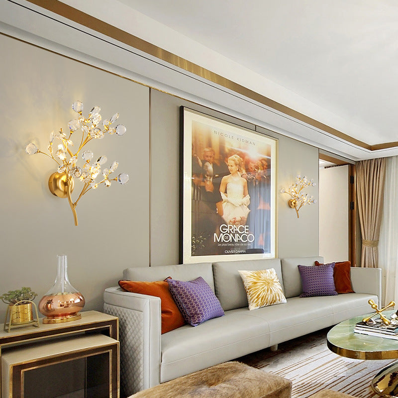 Moderne Blumen Wandleuchte aus Kristall – Elegante Wandbeleuchtung für Wohnräume | Brehn