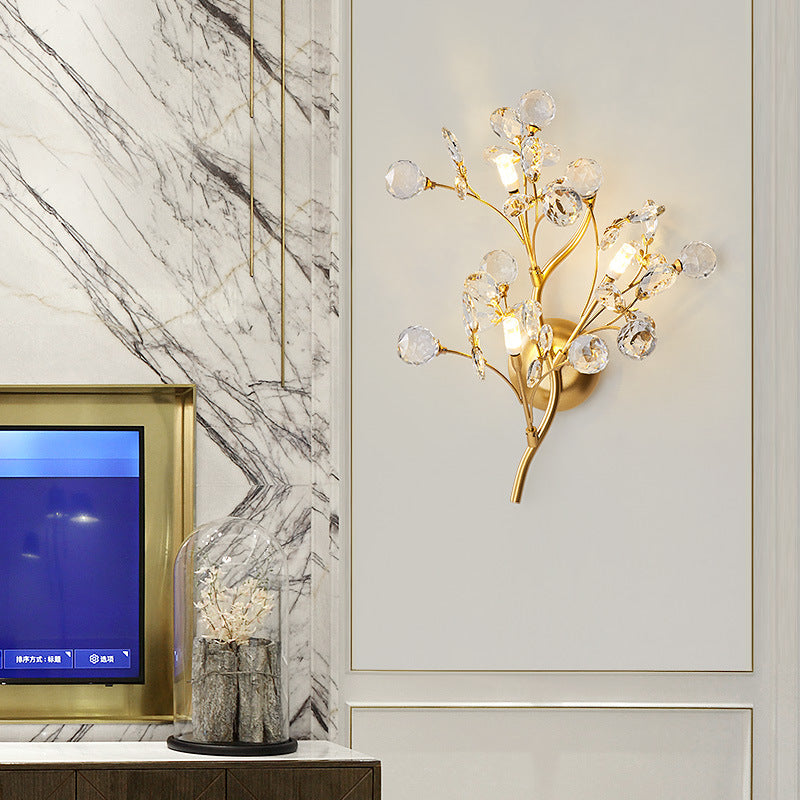 Moderne Blumen Wandleuchte aus Kristall – Elegante Wandbeleuchtung für Wohnräume | Brehn