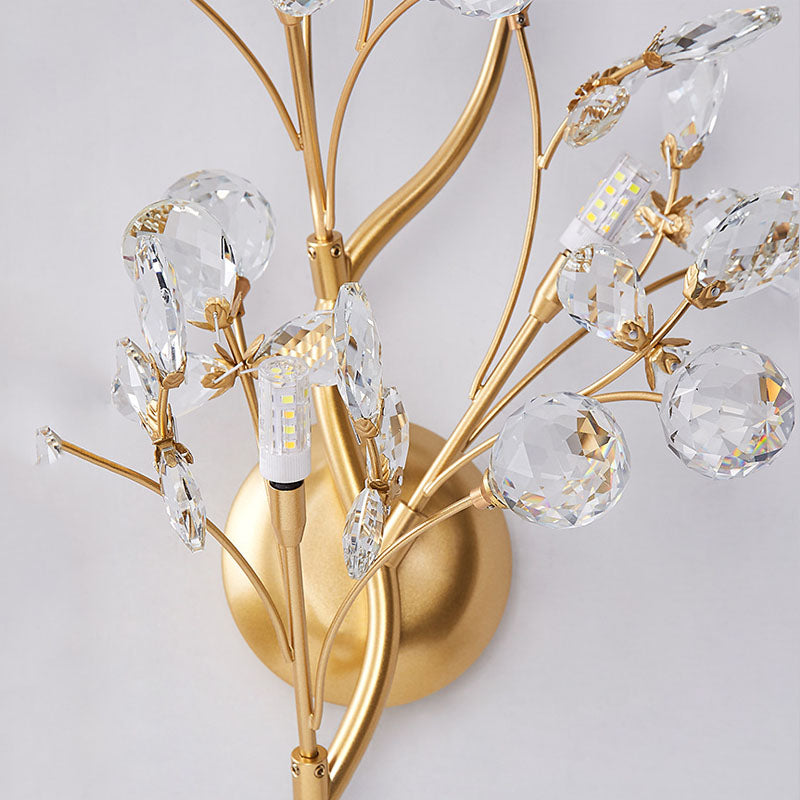 Moderne Blumen Wandleuchte aus Kristall – Elegante Wandbeleuchtung für Wohnräume | Brehn