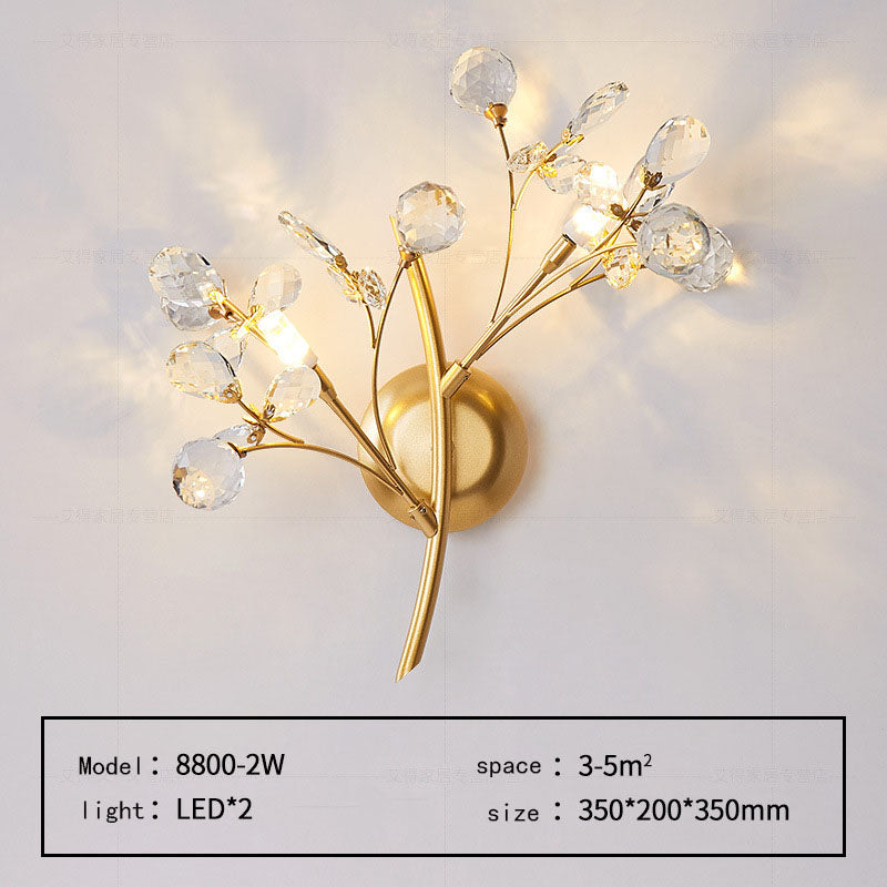 Moderne Blumen Wandleuchte aus Kristall – Elegante Wandbeleuchtung für Wohnräume | Brehn