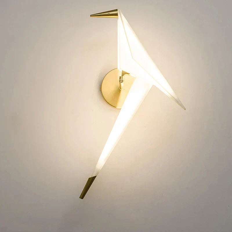 Moderne Origami Kranich Wandleuchte - Elegantes LED-Licht für Wohnräume | Brehn