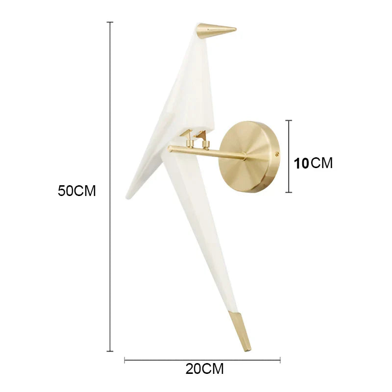 Moderne Origami Kranich Wandleuchte - Elegantes LED-Licht für Wohnräume | Brehn