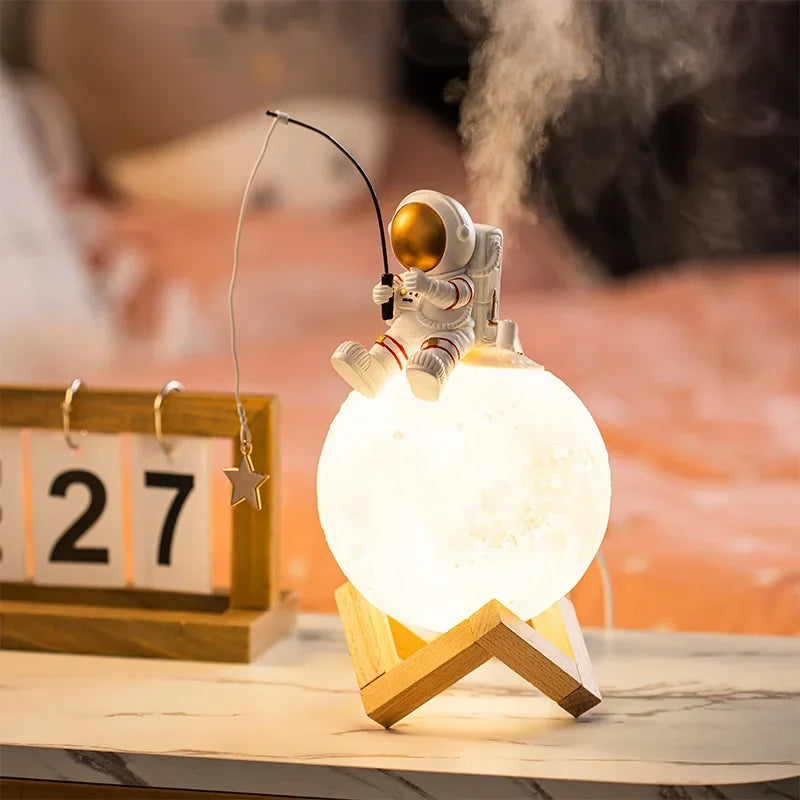 3D Astronaut Mond Lampe mit LED Nachtlicht, Dimmbare Touch-Steuerung und Dekoration für Kinderzimmer | Brehn