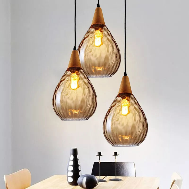 Vintage Tropfen Glas Pendelleuchte für das Esszimmer | Brehn