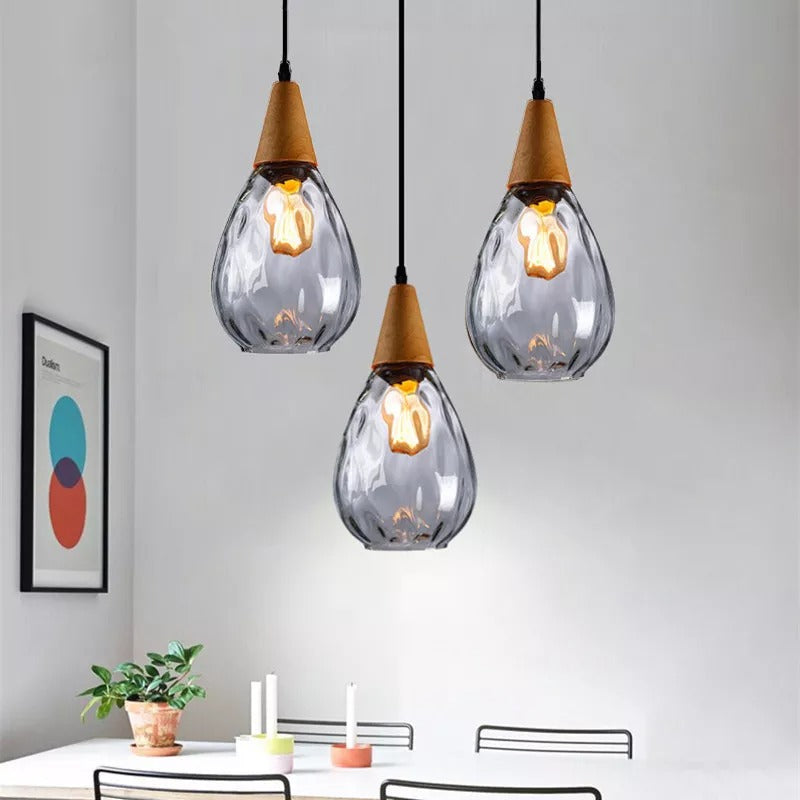 Vintage Tropfen Glas Pendelleuchte für das Esszimmer | Brehn
