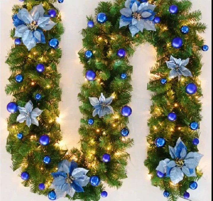 Brehn | Weihnachtsgirlande | Elegantes Rattanbanner mit LED-Beleuchtung