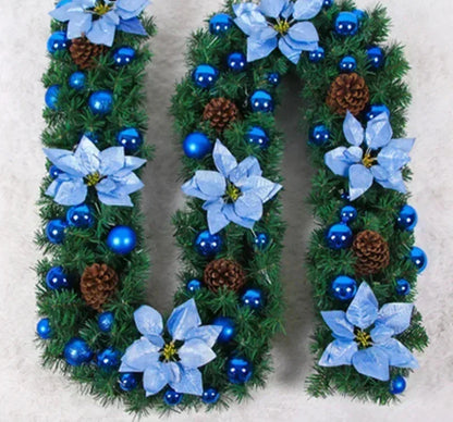 Brehn | Weihnachtsgirlande | Elegantes Rattanbanner mit LED-Beleuchtung