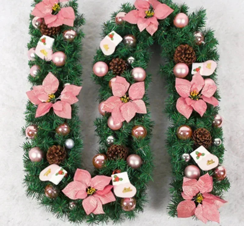 Brehn | Weihnachtsgirlande | Elegantes Rattanbanner mit LED-Beleuchtung