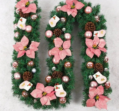 Brehn | Weihnachtsgirlande | Elegantes Rattanbanner mit LED-Beleuchtung