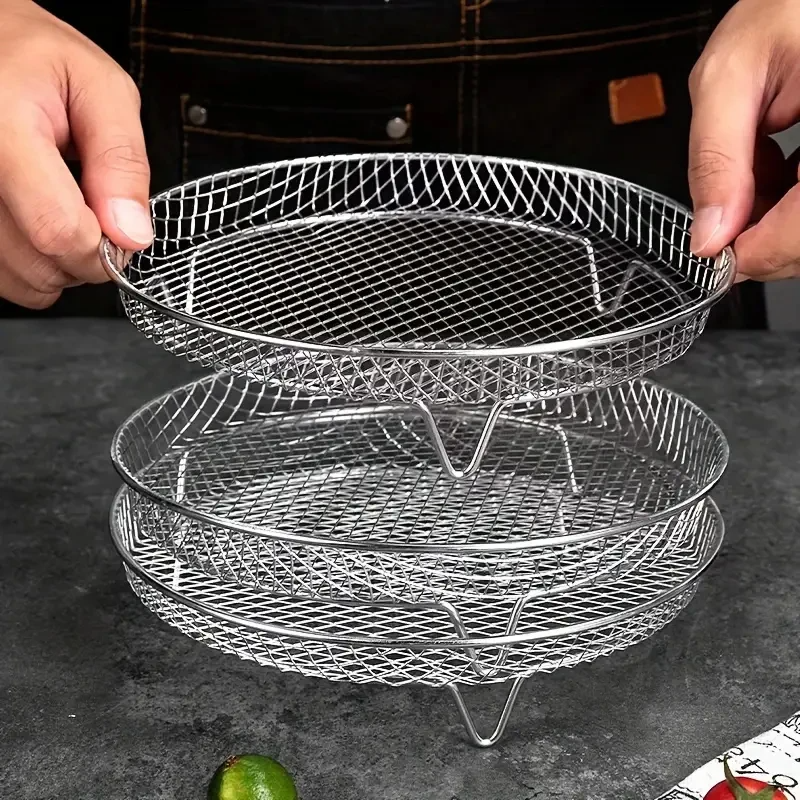 Stapelfähige Heißluftfritteusen-Racks | Platzsparendes Frittieren leicht gemacht | Schüsselheber