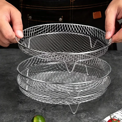 Stapelfähige Heißluftfritteusen-Racks | Platzsparendes Frittieren leicht gemacht | Schüsselheber