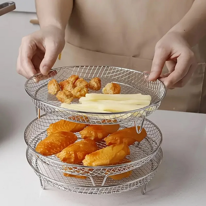 Stapelfähige Heißluftfritteusen-Racks | Platzsparendes Frittieren leicht gemacht | Schüsselheber