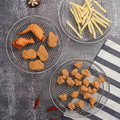 Stapelfähige Heißluftfritteusen-Racks | Platzsparendes Frittieren leicht gemacht | Schüsselheber