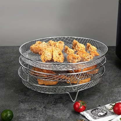 Stapelfähige Heißluftfritteusen-Racks | Platzsparendes Frittieren leicht gemacht | Schüsselheber