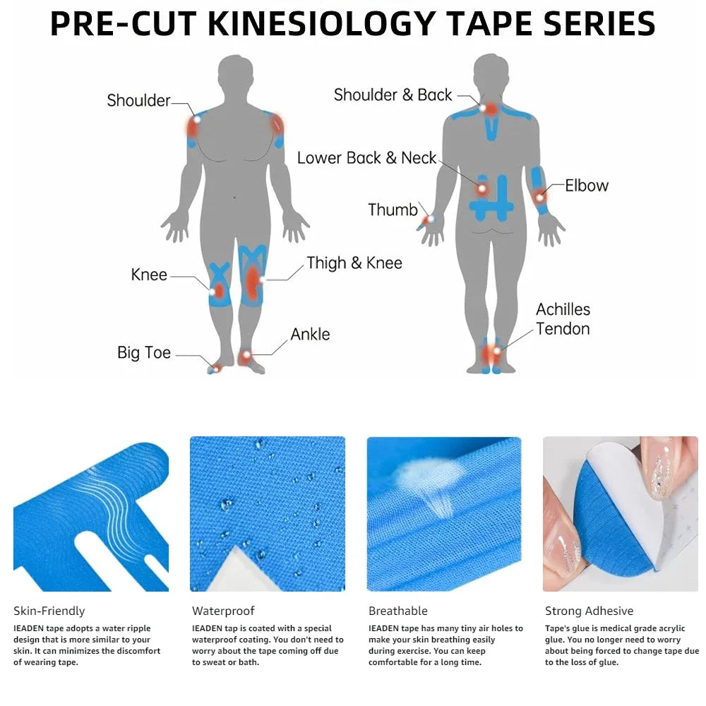 Wasserdichtes Kinesiologie-Tape zur Unterstützung des Knies