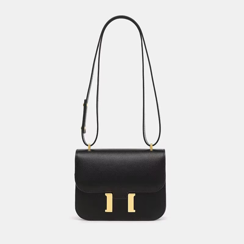 Kleine Schultertasche, quadratisches Muster mit Palmenblattmotiv