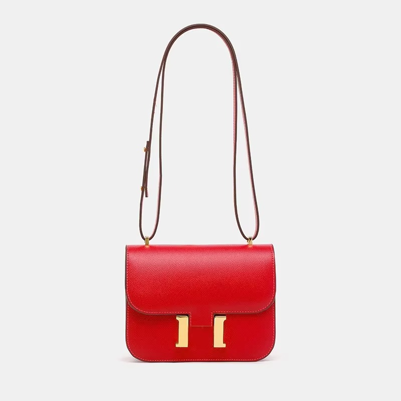 Kleine Schultertasche, quadratisches Muster mit Palmenblattmotiv