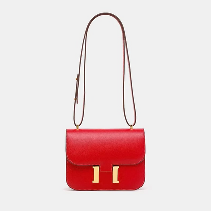 Kleine Schultertasche, quadratisches Muster mit Palmenblattmotiv