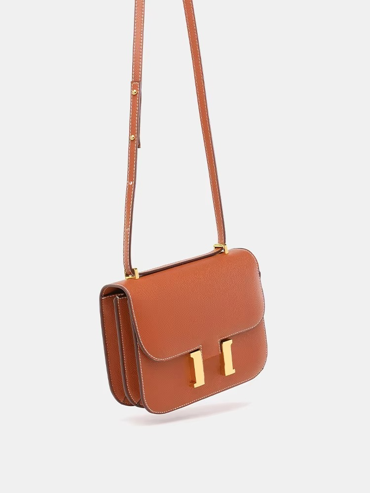 Kleine Schultertasche, quadratisches Muster mit Palmenblattmotiv