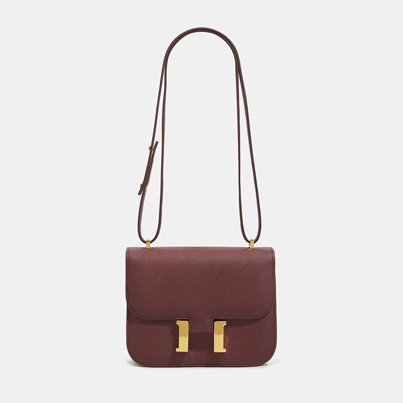 Kleine Schultertasche, quadratisches Muster mit Palmenblattmotiv