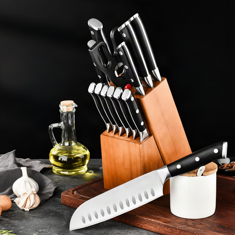 Messerset aus Edelstahl, 14-teilig