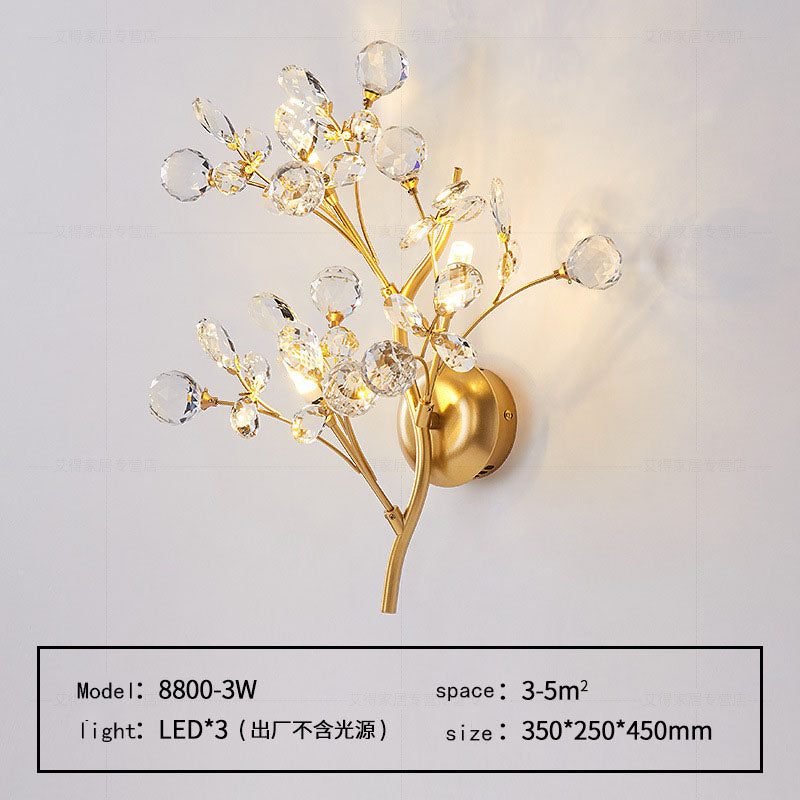 Moderne Blumen Wandleuchte aus Kristall – Elegante Wandbeleuchtung für Wohnräume | Brehn