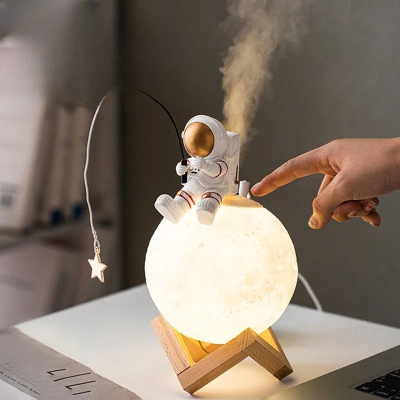 3D Astronaut Mond Lampe mit LED Nachtlicht, Dimmbare Touch-Steuerung und Dekoration für Kinderzimmer | Brehn