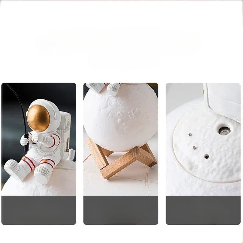 3D Astronaut Mond Lampe mit LED Nachtlicht, Dimmbare Touch-Steuerung und Dekoration für Kinderzimmer | Brehn