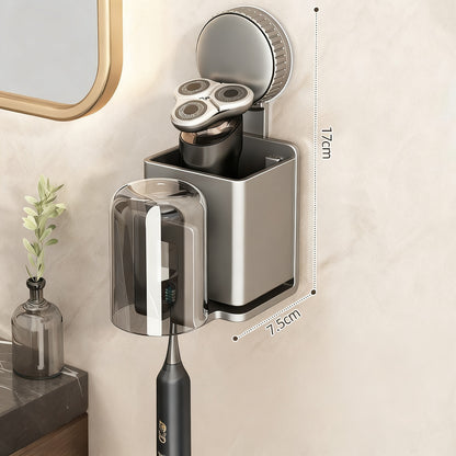 Zahnbürstenhalter mit Saugnapf, Metall, wandmontierbar