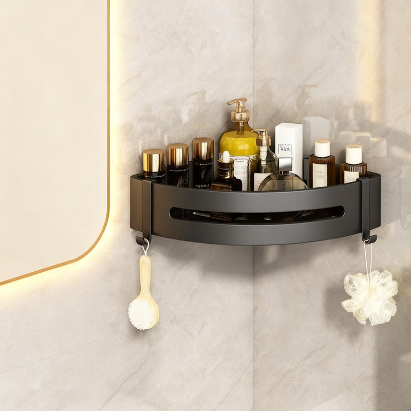 Badezimmer-Eckregal aus Edelstahl und Aluminium
