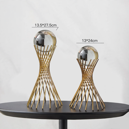 Kristallkugel-Dekofigur modernes Design Metall