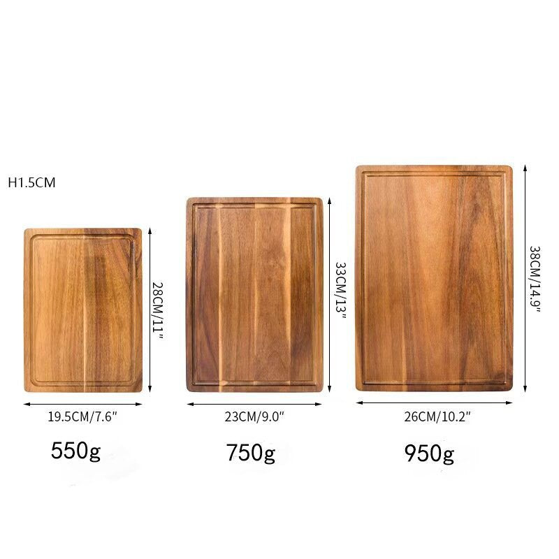 Holz-Schneidebrett, quadratisch, einzeln oder 3er-Set