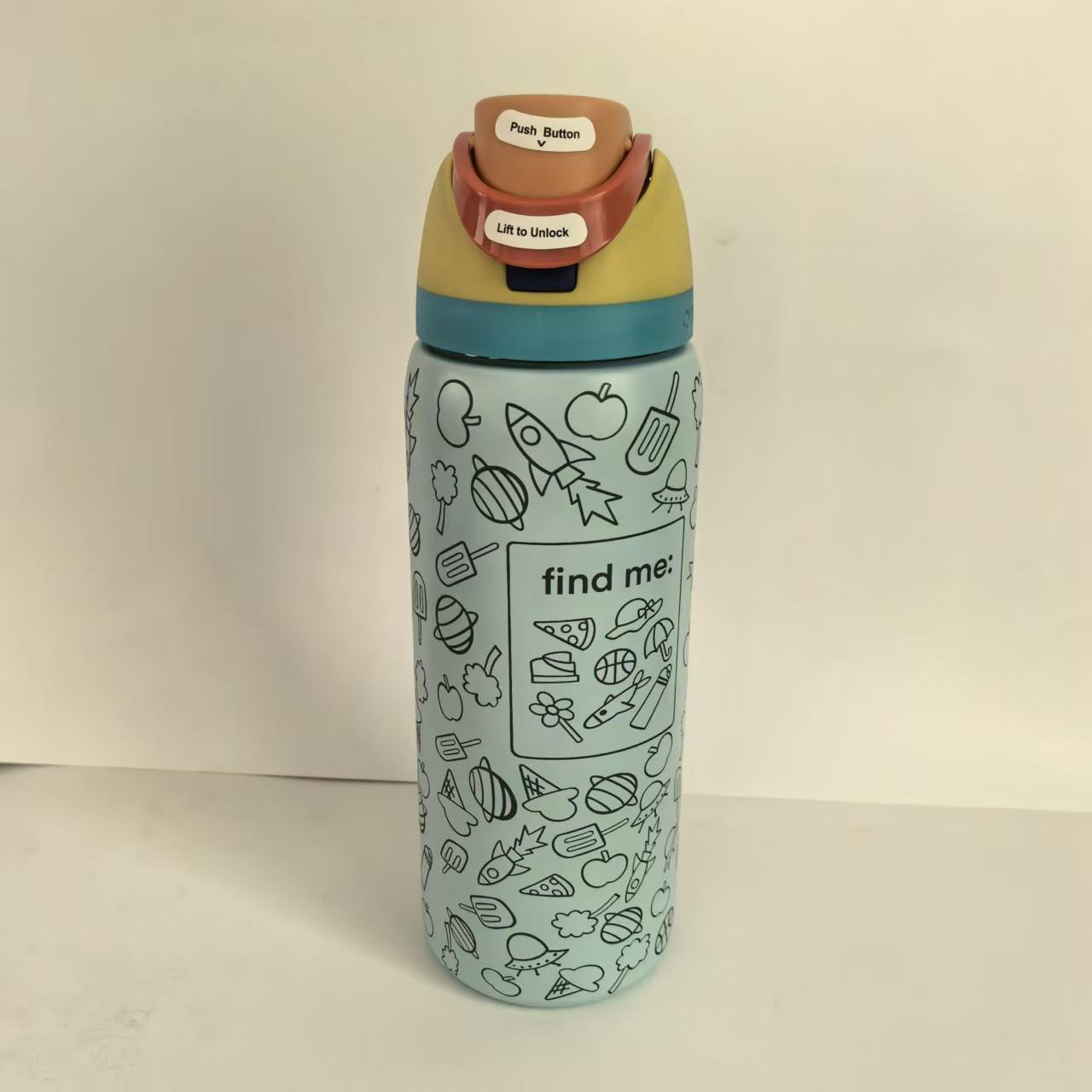 Edelstahl-Trinkflasche, 32 oz, mit Doppeldeckel