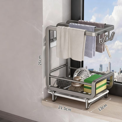Spültuchregal aus Aluminium, wandhängend oder stehend