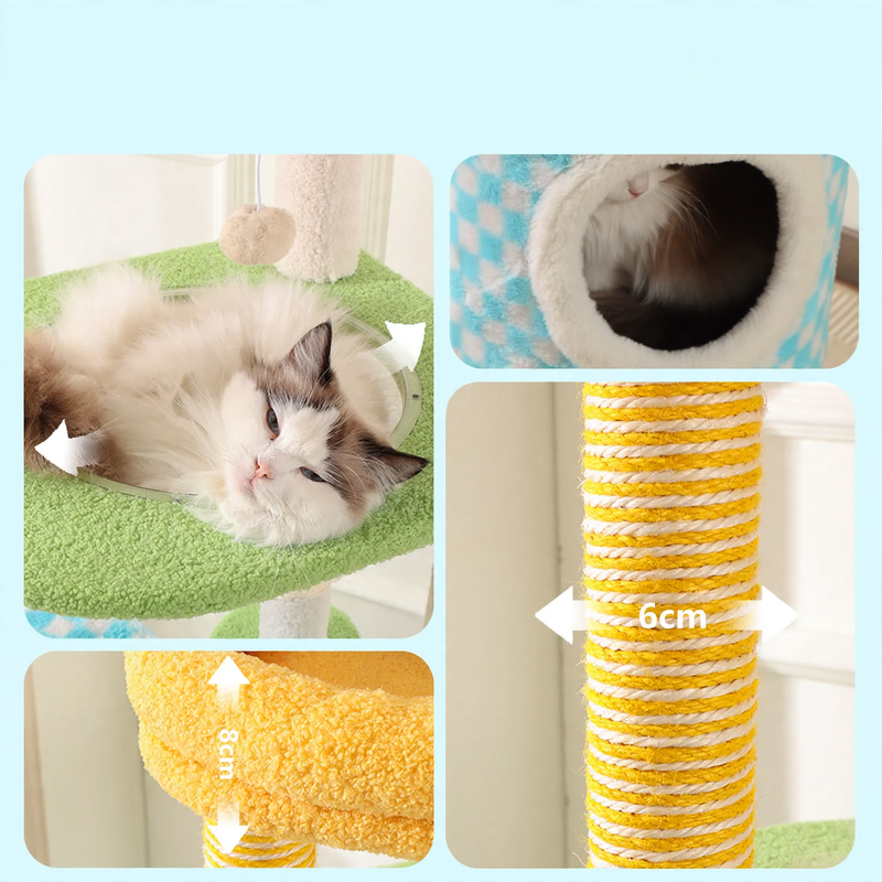 Katzen-Kletterbaum, kompakt, mit Höhle