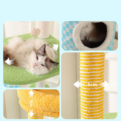 Katzen-Kletterbaum, kompakt, mit Höhle
