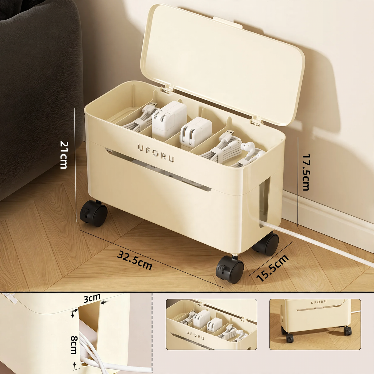 Kabelorganizer mit Rollen, Modell DD2626